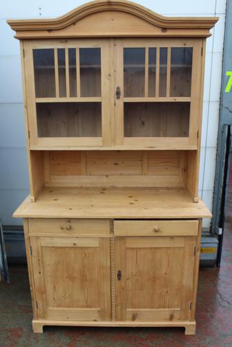 1920s Country Pine Dome Top Dresser with Glazed Display Top (1 of 5) 1920s Country Pine Dome Top Dresser with Glazed Display Top (1 of 5)