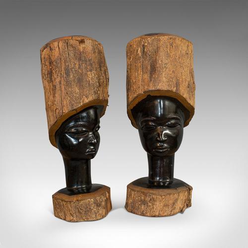Pair Of, Antique Carved Heads, African, Ebony, Decorative Statue, Victorian (1 of 11) Pair Of, Antique Carved Heads, African, Ebony, Decorative Statue, Victorian (1 of 11)