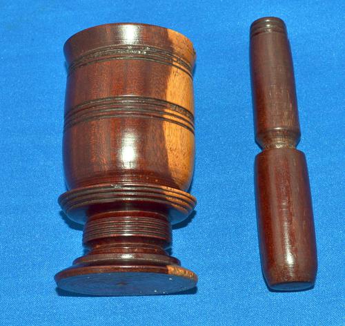 Lignum-Vitae Pestle & Mortar 19th Century (1 of 4)