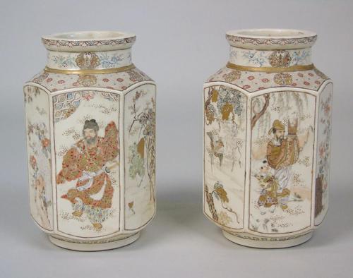 Good Pair of 19th Century Japanese Satsuma Vases (1 of 11)