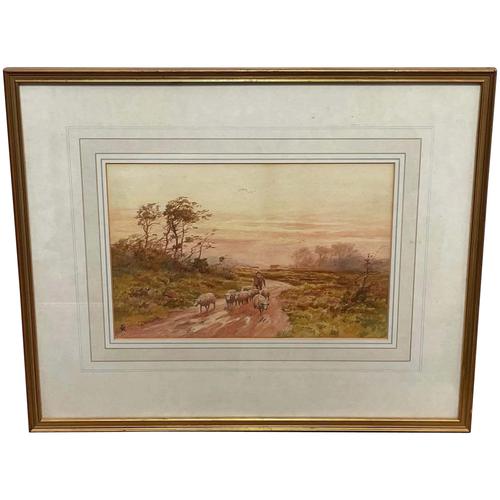 Watercolour "Returning Home" Shepherd Droving Flock Sheep by George Barker (1 of 31) Watercolour "Returning Home" Shepherd Droving Flock Sheep by George Barker (1 of 31)