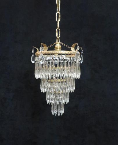 Art Deco Italian Four Tier Crystal Glass Chandelier (1 of 6)