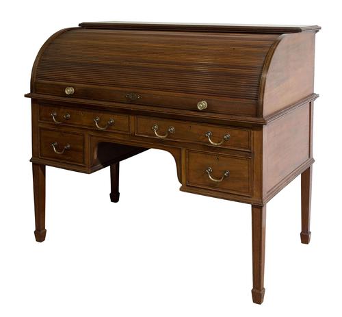 Good Quality 19th Century Mahogany Tambour Front Desk (1 of 8) Good Quality 19th Century Mahogany Tambour Front Desk (1 of 8)