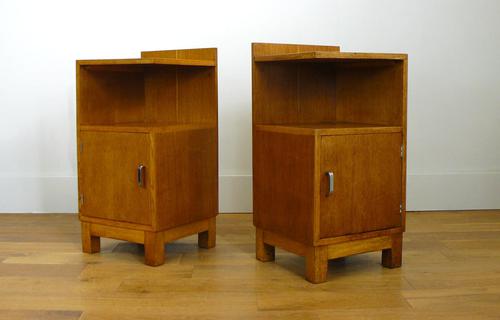 Pair of Golden Oak 1930s Bedside Cabinets by Heals (1 of 8)