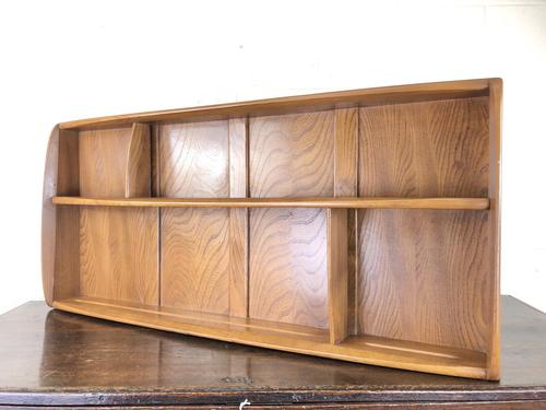 Vintage Mid Century Ercol Elm Plate Rack or Wall Shelf (M-1585) (1 of 8) Vintage Mid Century Ercol Elm Plate Rack or Wall Shelf (M-1585) (1 of 8)