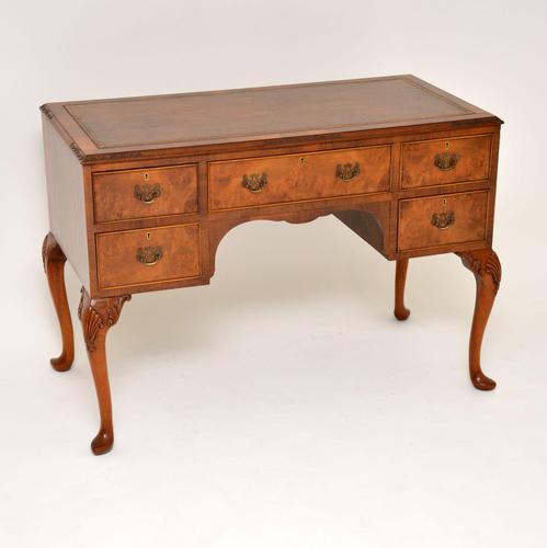 Antique Burr Walnut Leather Top Desk (1 of 10) Antique Burr Walnut Leather Top Desk (1 of 10)