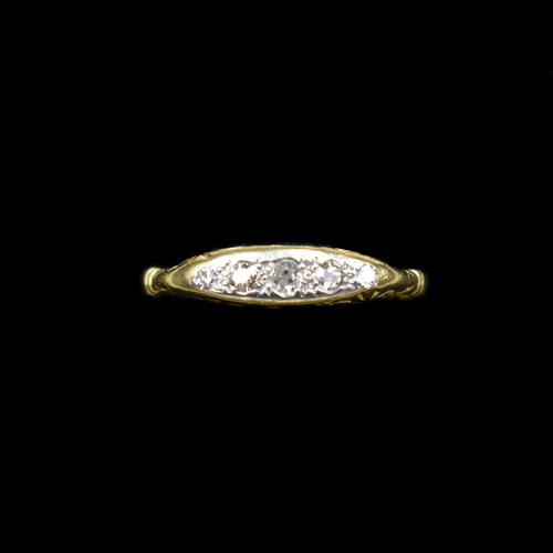Antique Old Cut Diamond Five Stone 18ct Gold Scroll Ring (1 of 10) Antique Old Cut Diamond Five Stone 18ct Gold Scroll Ring (1 of 10)