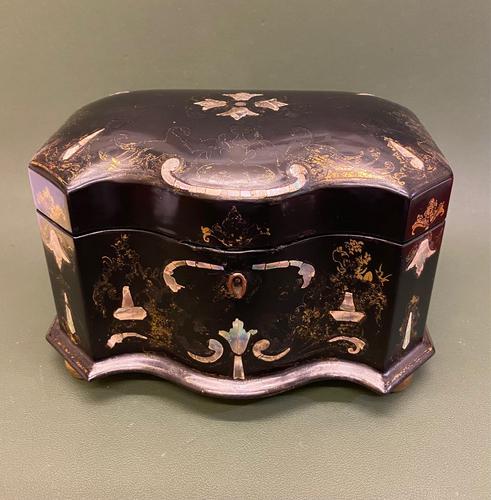 Good Quality 19th Century Papier Mache Tea Caddy (1 of 6) Good Quality 19th Century Papier Mache Tea Caddy (1 of 6)