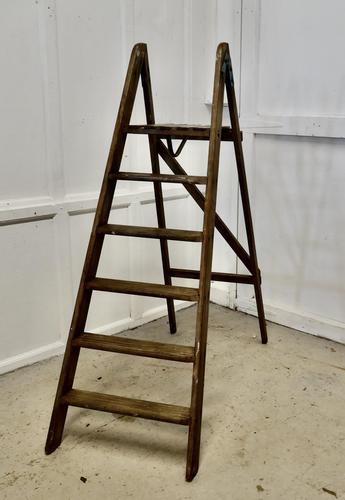 Tall 19th Century Wooden Step Ladder (1 of 7) Tall 19th Century Wooden Step Ladder (1 of 7)