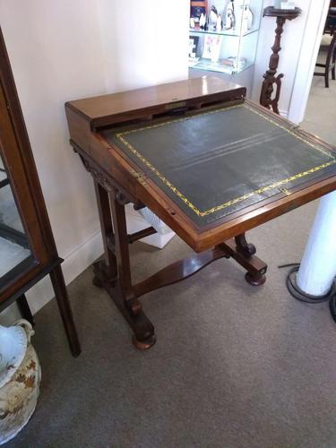 Victorian Mahogany Green Leather Lady’s Workstation, Sewing & Writing Desk (1 of 10)