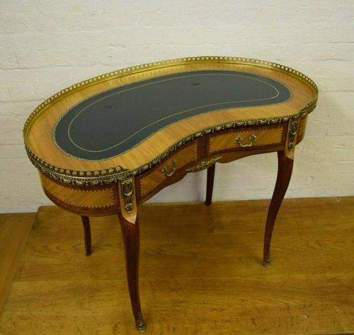Quality satinwood & mahogany kidney shaped writing desk by h&l Epstein (1 of 8) Quality satinwood & mahogany kidney shaped writing desk by h&l Epstein (1 of 8)