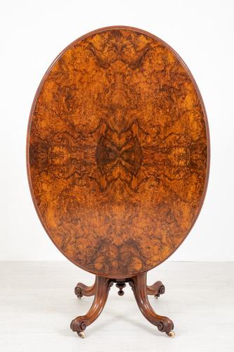 Pretty Victorian Burr Walnut Centre Table (1 of 9)