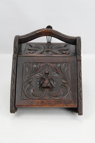 Victorian Gothic Revival Oak Coal Scuttle (1 of 13)