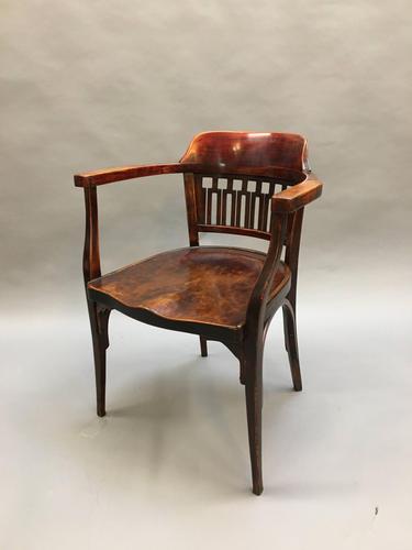 Secession Desk Chair by Otto Wagner, stamped (1 of 11)