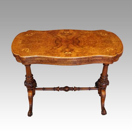 Victorian Serpentine Burr Walnut Card Table (1 of 12)