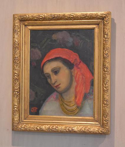 Oil Painting of a Lady with a Red Headscarf (1 of 8)