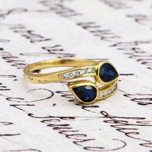 The Vintage Paired Snake Sapphire Ring (1 of 4)