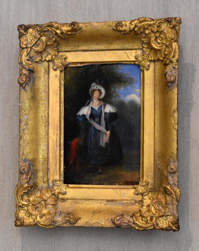 Late Regency Miniature Oil of a Lady (1 of 7)