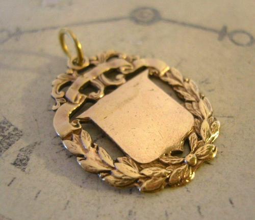 Antique Pocket Watch Chain Fob 1890s Victorian Brass Patented Fancy Shield Fob (1 of 7)