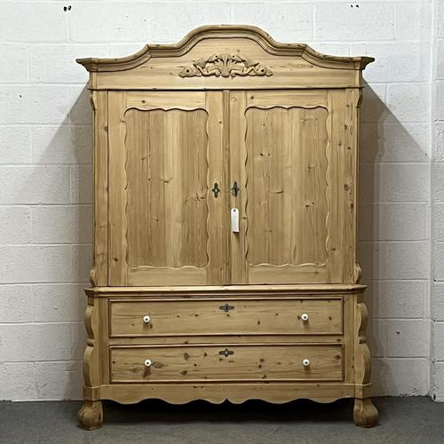 Large Very Old Dutch Pine Linen Press With 2 Drawers (1 of 12) Large Very Old Dutch Pine Linen Press With 2 Drawers (1 of 12)