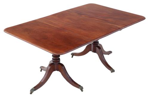 Georgian C1810 Mahogany Extending Pedestal Dining Table 19th Century (1 of 9) Georgian C1810 Mahogany Extending Pedestal Dining Table 19th Century (1 of 9)