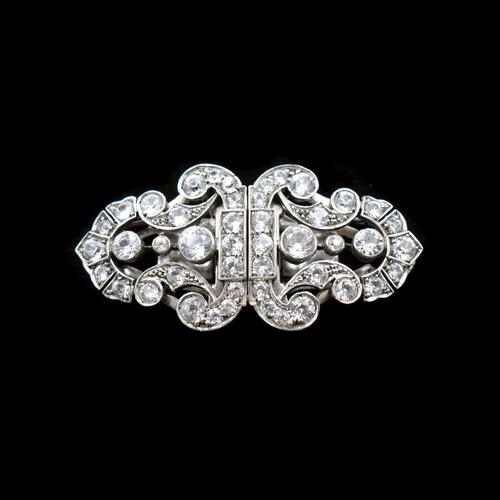 Art Deco Paste Sterling Silver Detachable Dress Clips & Brooch (1 of 9) Art Deco Paste Sterling Silver Detachable Dress Clips & Brooch (1 of 9)