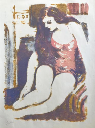 Original Screen Print 'Seated Figure' by Toby Horne Shepherd, Signed. C.1965 (1 of 1) Original Screen Print 'Seated Figure' by Toby Horne Shepherd, Signed. C.1965 (1 of 1)