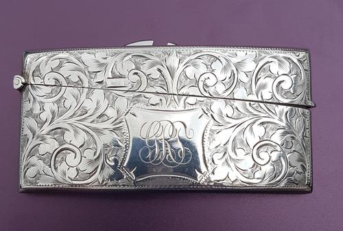 Solid Silver Curved Card Case (1 of 4)