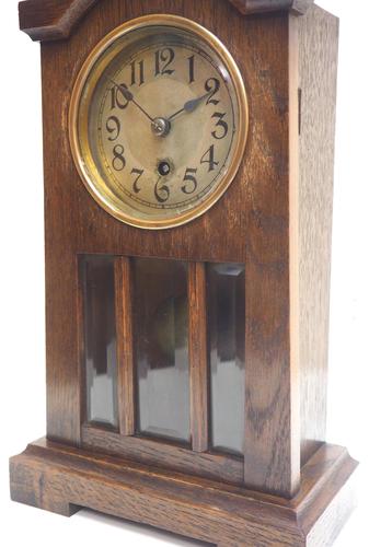 Antique German Mantel Clock Bevelled 4 Glass Mantle Clock by Hac (1 of 13)