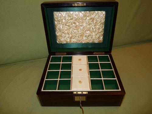 Brass Bound Rosewood Jewellery Box. Plush Interior c.1860 (1 of 11) Brass Bound Rosewood Jewellery Box. Plush Interior c.1860 (1 of 11)