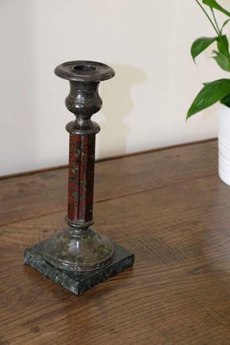 Rare Marble Candlestick with Two Different Marbles (1 of 4)