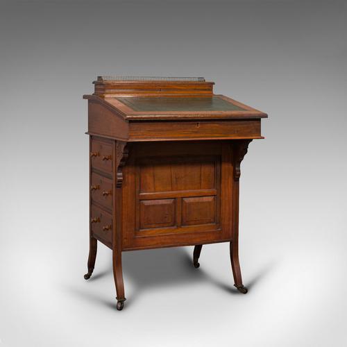 Antique Davenport, English, Walnut, Bird's Eye Maple, Writing Desk, Victorian (1 of 12)