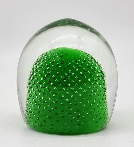 Jaffe Rose Glass Magnum Controlled Bubble Green Paperweight Czech Bohemia (1 of 6)