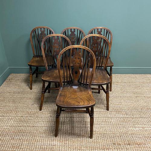 Six Country House Kitchen Elm Antique Windsor Chairs (1 of 6)