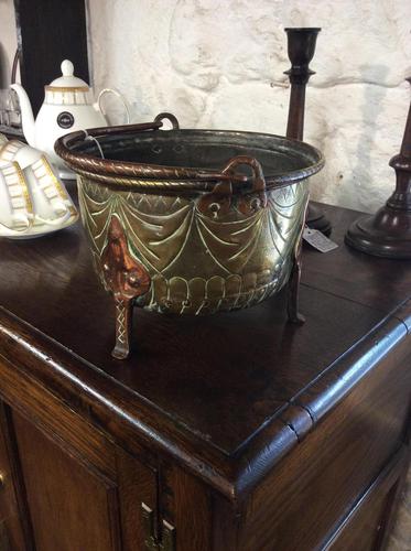 Late 17th Century or Early 18th Century Brass & Copper Cauldron (1 of 4)