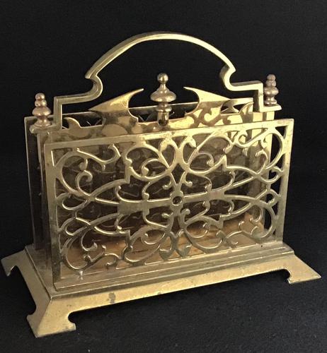 Aesthetic Movement Cast Brass Two Division Letter Rack (1 of 6) Aesthetic Movement Cast Brass Two Division Letter Rack (1 of 6)
