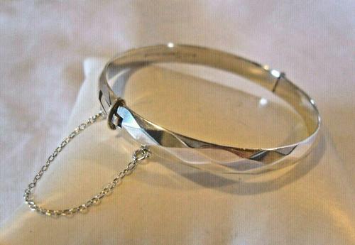 Vintage Sterling Silver Bangle 1971 Silver Fancy Bracelet 7" Length 19.6 Grams (1 of 11)