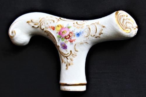 Fine & Large Meissen Porcelain Walking Stick Handle (1 of 5) Fine & Large Meissen Porcelain Walking Stick Handle (1 of 5)