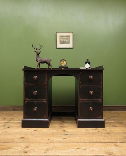 Black Painted Writing Desk with Drawers, Gothic Shabby Chic (1 of 15) Black Painted Writing Desk with Drawers, Gothic Shabby Chic (1 of 15)