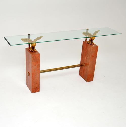 1970's Vintage Marble / Brass / Glass Console Table (1 of 12) 1970's Vintage Marble / Brass / Glass Console Table (1 of 12)