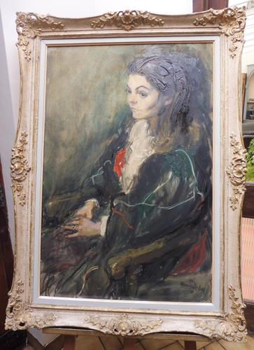 Large Oil on Canvas Portrait of Carolyn Royal Academy Artist Margaret Milne 1970 (1 of 10) Large Oil on Canvas Portrait of Carolyn Royal Academy Artist Margaret Milne 1970 (1 of 10)