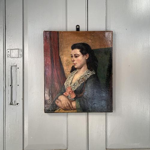 Antique Victorian oil painting portrait Girl in Lace Collar attributed to Dicksee (1 of 9) Antique Victorian oil painting portrait Girl in Lace Collar attributed to Dicksee (1 of 9)