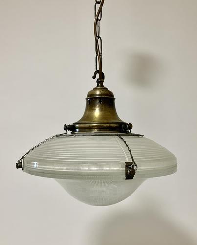 Original Holophane Flying Saucer Glass Pendant Light (1 of 11)