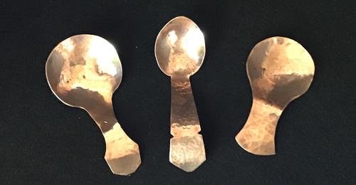 Three Planished Copper Arts & Crafts Caddy Spoons (1 of 3) Three Planished Copper Arts & Crafts Caddy Spoons (1 of 3)