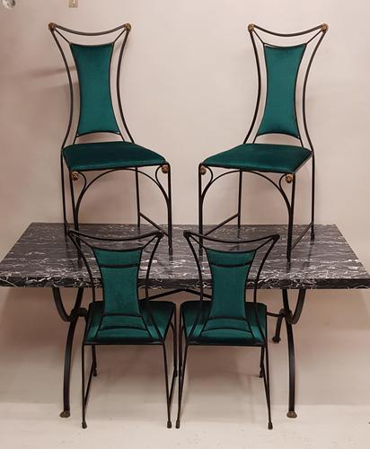 Wrought iron table and chairs. (1 of 6) Wrought iron table and chairs. (1 of 6)