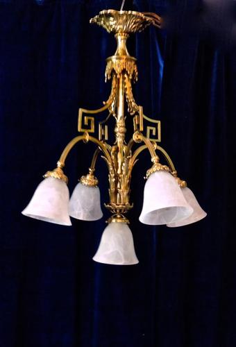 A French Gilded Brass Rococo Chandelier (1 of 6) A French Gilded Brass Rococo Chandelier (1 of 6)