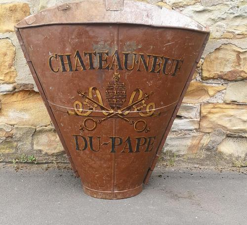 Chateauneuf Du Pape French Galvanised Metal Grape Pickers Hod / Bucket (1 of 6) Chateauneuf Du Pape French Galvanised Metal Grape Pickers Hod / Bucket (1 of 6)