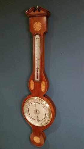 Antique Sheraton Inlaid Maple of London Banjo Barometer (1 of 6)