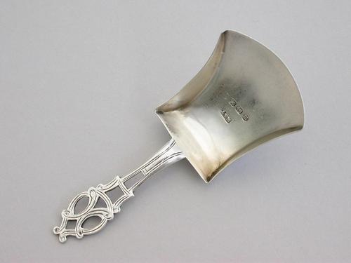 Victorian Silver Caddy Spoon With Gothic Style Pierced Handle by Hilliard & Thomason, Birmingham 1886 (1 of 9)