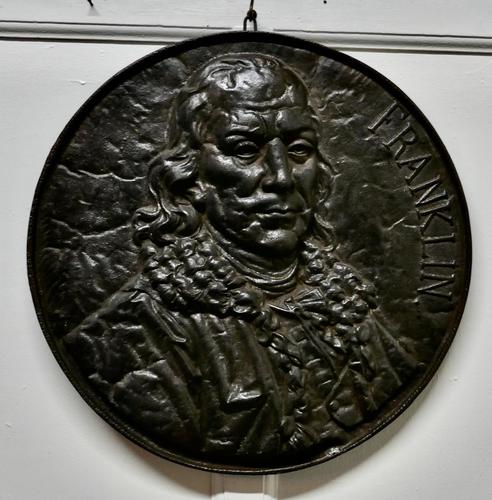 19th Century Cast Iron Bust Portrait Plaque of Benjamin Franklin (1 of 8) 19th Century Cast Iron Bust Portrait Plaque of Benjamin Franklin (1 of 8)
